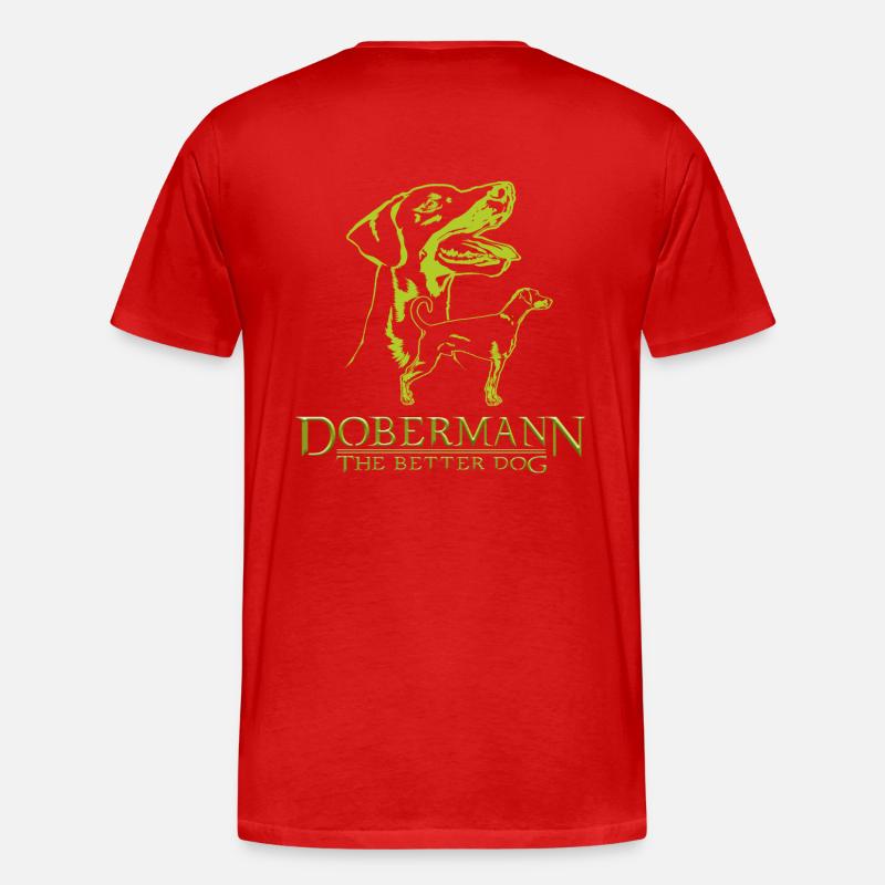 Dobermann TheBetterDog - Männer Premium Bio T-Shirt - Rot