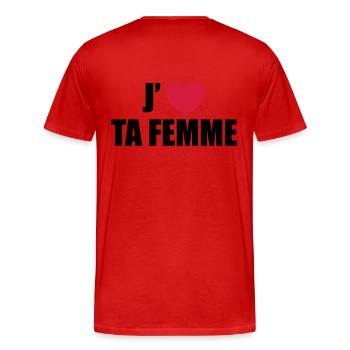 j-aime_ta_femme - T-shirt bio Premium Homme - rouge - Dos - Damien (186cm)