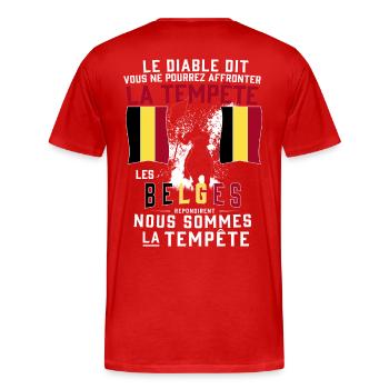 Tempête Belges - T-shirt bio Premium Homme - rouge - Dos - Damien (186cm)