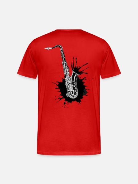 Black Saxophone - Men's Premium Organic T-Shirt - red