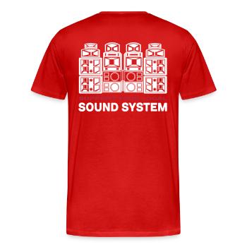 support sound system - T-shirt bio Premium Homme - rouge - Dos - Damien (186cm)