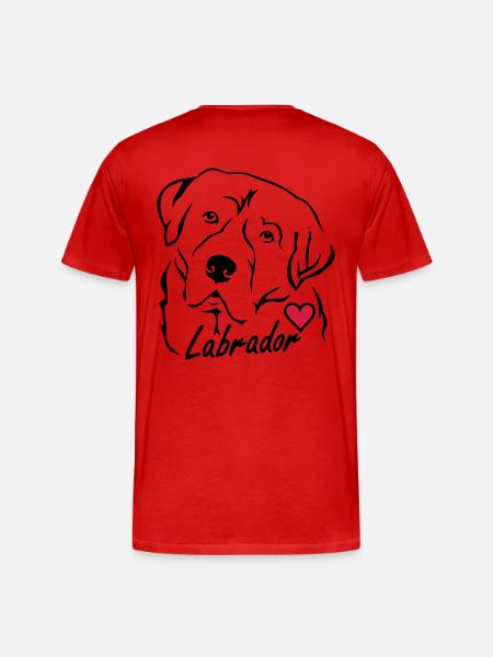 Labrador ❤ - Männer Premium Bio T-Shirt - Rot