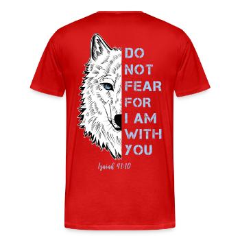 Religious quote - Men's Premium Organic T-Shirt - red - Back - Damien (186cm)