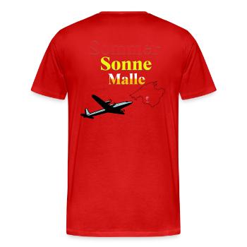 Sommer Sonne Malle - Mallorca - Party - Männer Premium Bio T-Shirt - Rot - Hinten - Damien (186cm)