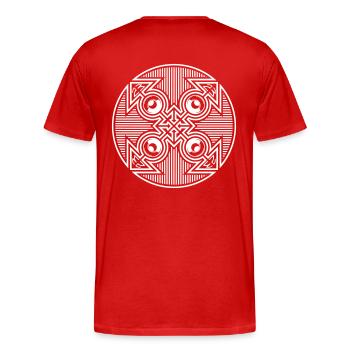 Tekno haut-parleur 23 flèche - T-shirt bio Premium Homme - rouge - Dos - Damien (186cm)