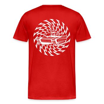 tekno tank 23 - Männer Premium Bio T-Shirt - Rot - Hinten - Damien (186cm)