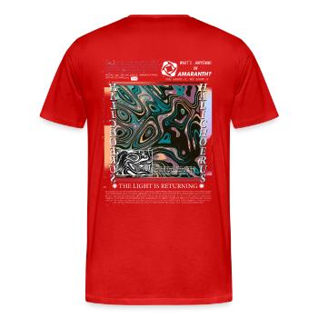Vaporwave typography graphic design - Men's Premium Organic T-Shirt - red - Back - Damien (186cm)