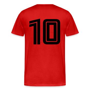 10 - Men's Premium Organic T-Shirt - red - Back - Damien (186cm)