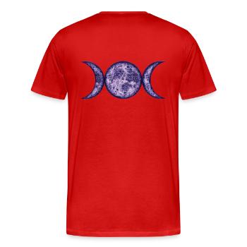 Mondphasen-purple-wicca - Männer Premium Bio T-Shirt - Rot - Hinten - Damien (186cm)