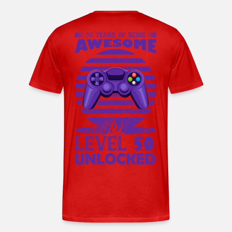 Retro Gaming Controller Motiv - Männer Premium Bio T-Shirt - Rot