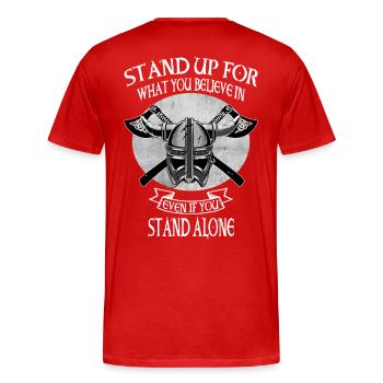 Viking Skull Skull Axe Valhalla - T-shirt bio Premium Homme - rouge - Dos - Damien (186cm)