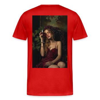 Excuses de Dieu - T-shirt bio Premium Homme - rouge - Dos - Damien (186cm)