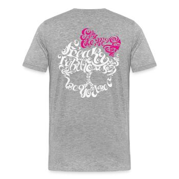 Monster High™ Totenkopf Mit Schleife Backprint - Männer Premium Bio T-Shirt - Grau meliert - Hinten - Damien (186cm)