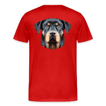 Art Polygon Hund - Rottweiler Liebhaber Geschenk - Männer Premium Bio T-Shirt - Rot - Hinten - Damien (186cm)