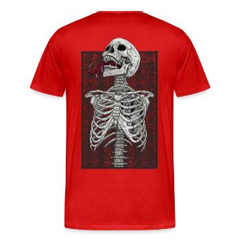 Skeleton Motor Heart - Men's Premium Organic T-Shirt - red - Back - Damien (186cm)