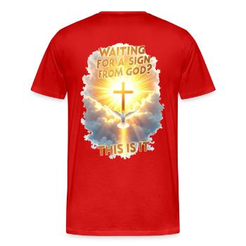 Signes de Dieu - T-shirt bio Premium Homme - rouge - Dos - Damien (186cm)
