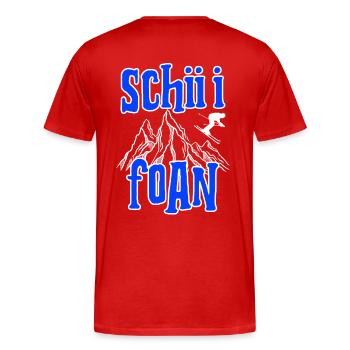 skifahren - Männer Premium Bio T-Shirt - Rot - Hinten - Damien (186cm)