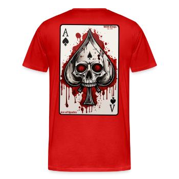 Spades - Men's Premium Organic T-Shirt - red - Back - Damien (186cm)