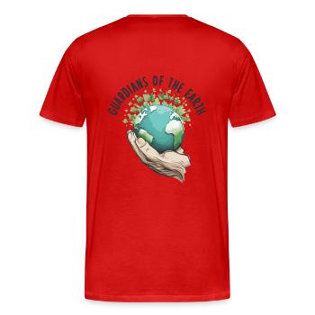 T-shirt de protection de l’environnement | Idée cadeau durable - T-shirt bio Premium Homme - rouge - Dos - Damien (186cm)