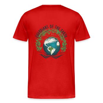 T-shirt de protection de l’environnement | Idée cadeau durable - T-shirt bio Premium Homme - rouge - Dos - Damien (186cm)