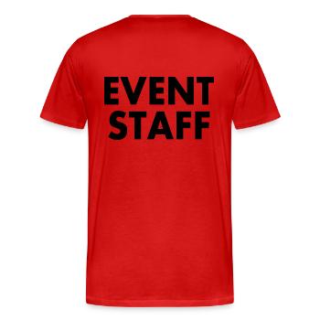 Event staff - Men's Premium Organic T-Shirt - red - Back - Damien (186cm)