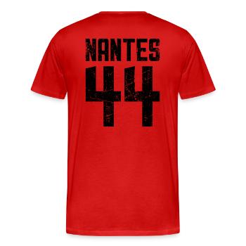Nantes 44 Frankreich Kennzeichen - Männer Premium Bio T-Shirt - Rot - Hinten - Damien (186cm)