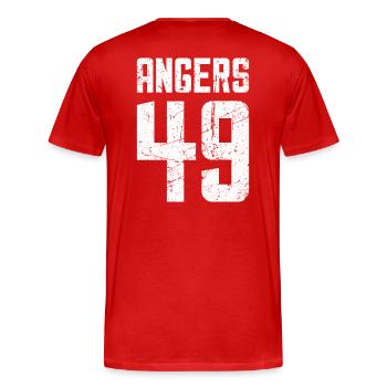 Angers 49 Frankreich Kennzeichen - Männer Premium Bio T-Shirt - Rot - Hinten - Damien (186cm)