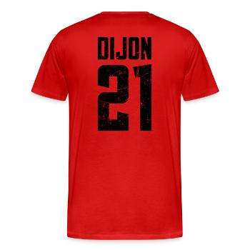 Dijon 21 Frankreich Kennzeichen - Männer Premium Bio T-Shirt - Rot - Hinten - Damien (186cm)
