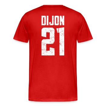 Dijon 21 Frankreich Kennzeichen - Männer Premium Bio T-Shirt - Rot - Hinten - Damien (186cm)