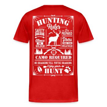 Hunting rules white - Männer Premium Bio T-Shirt - Rot - Hinten - Damien (186cm)