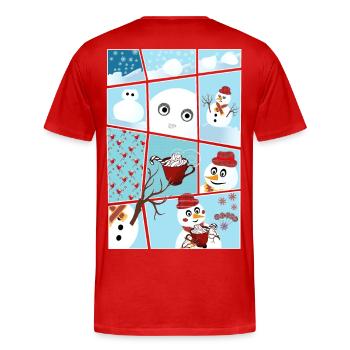 Weihnachten und die Geschichte vom Schneemann - Männer Premium Bio T-Shirt - Rot - Hinten - Damien (186cm)