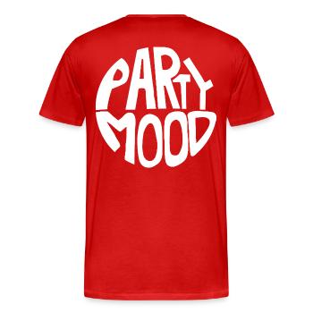 Party Mood - Men's Premium Organic T-Shirt - red - Back - Damien (186cm)