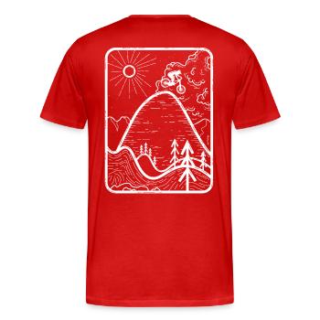 Downhill - Männer Premium Bio T-Shirt - Rot - Hinten - Damien (186cm)