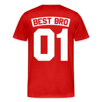 Best Bro - Männer Premium Bio T-Shirt - Rot - Hinten - Damien (186cm)