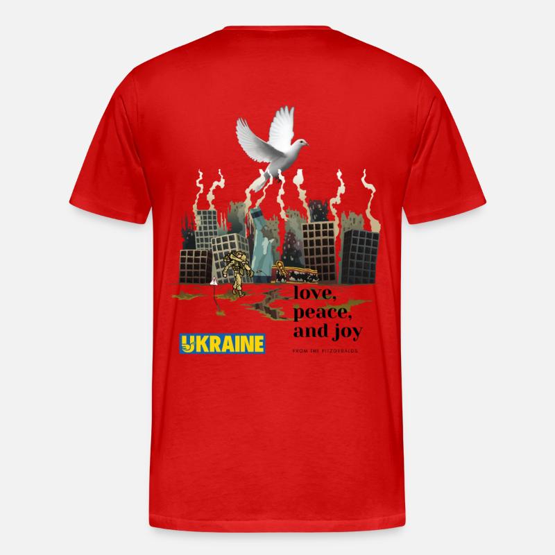 Ukraine Krieg - Männer Premium Bio T-Shirt - Rot