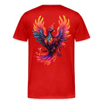 Feuervogel - Männer Premium Bio T-Shirt - Rot - Hinten - Damien (186cm)
