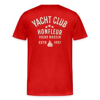 Honfleur yacht club vieux bassin 1 - T-shirt bio Premium Homme - rouge - Dos - Damien (186cm)