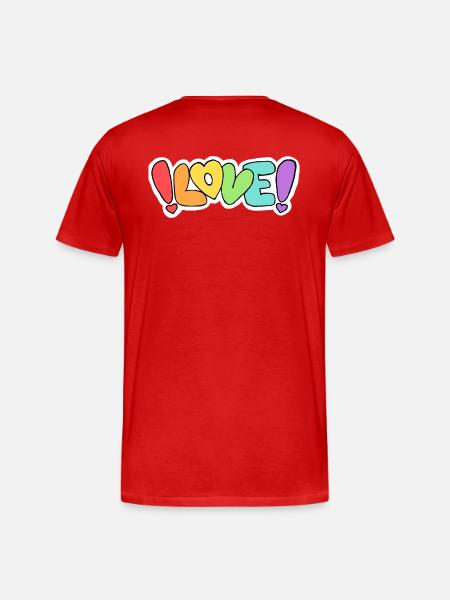 "Love" rainbow lettering - Men's Premium Organic T-Shirt - red
