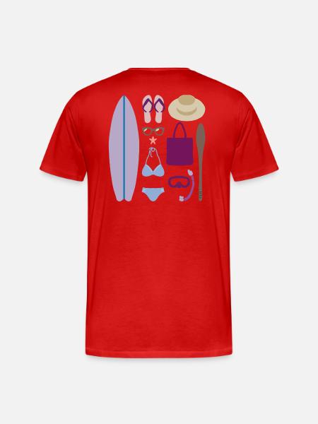 Sommer Sonne Strand - Männer Premium Bio T-Shirt - Rot