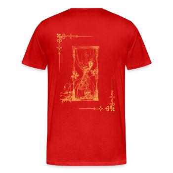 Sanduhr Design - Männer Premium Bio T-Shirt - Rot - Hinten - Damien (186cm)