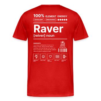 Raver Lifestyle White - T-shirt bio Premium Homme - rouge - Dos - Damien (186cm)