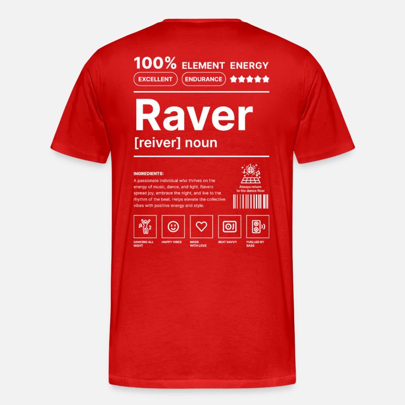 Raver-Lebensstil Weiß - Männer Premium Bio T-Shirt - Rot