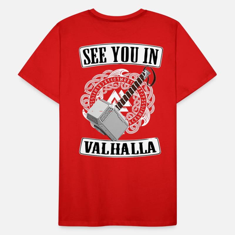 Viking Valhalla Runes Thor Marteau T-shirt bio Premium Homme