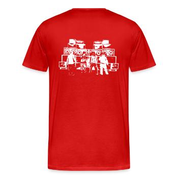 FREE PARTY SOUND SYSTEM - Männer Premium Bio T-Shirt - Rot - Hinten - Damien (186cm)