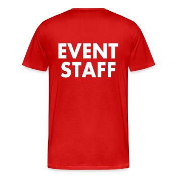 Event staff - Men's Premium Organic T-Shirt - red - Back - Damien (186cm)