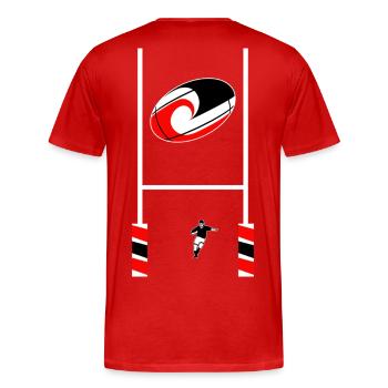 sport_rugby_maori - Men's Premium Organic T-Shirt - red - Back - Damien (186cm)