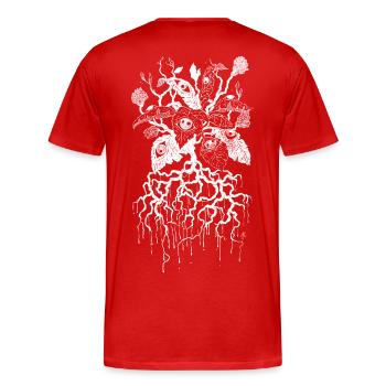 Pétales de la Vision - T-shirt bio Premium Homme - rouge - Dos - Damien (186cm)