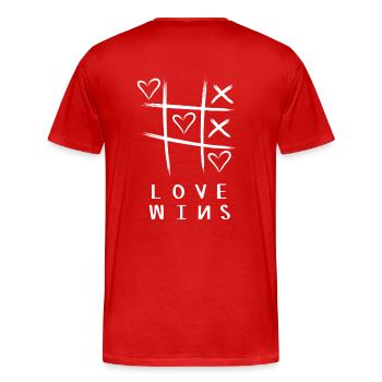 Love wins - Men's Premium Organic T-Shirt - red - Back - Damien (186cm)