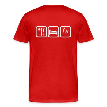 eat, sleep, calculate - Men's Premium Organic T-Shirt - red - Back - Damien (186cm)