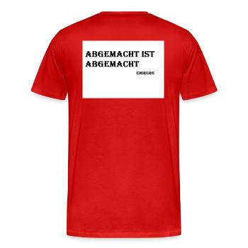 Chirurg - Männer Premium Bio T-Shirt - Rot - Hinten - Damien (186cm)